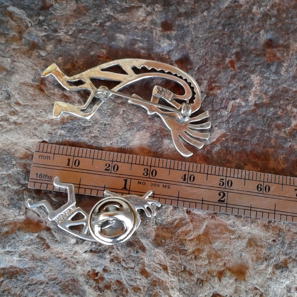 Sterling Silver Kokopelli Set of 2 Pins - Picture 7 of 8
